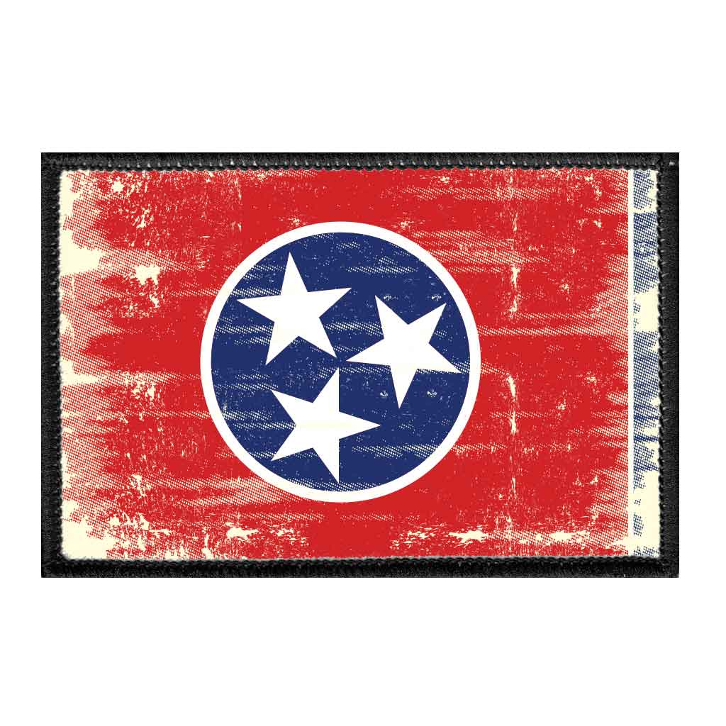 Tennessee State Flag - Color - Distressed - Removable Patch - Pull Patch - Removable Patches For Authentic Flexfit and Snapback Hats