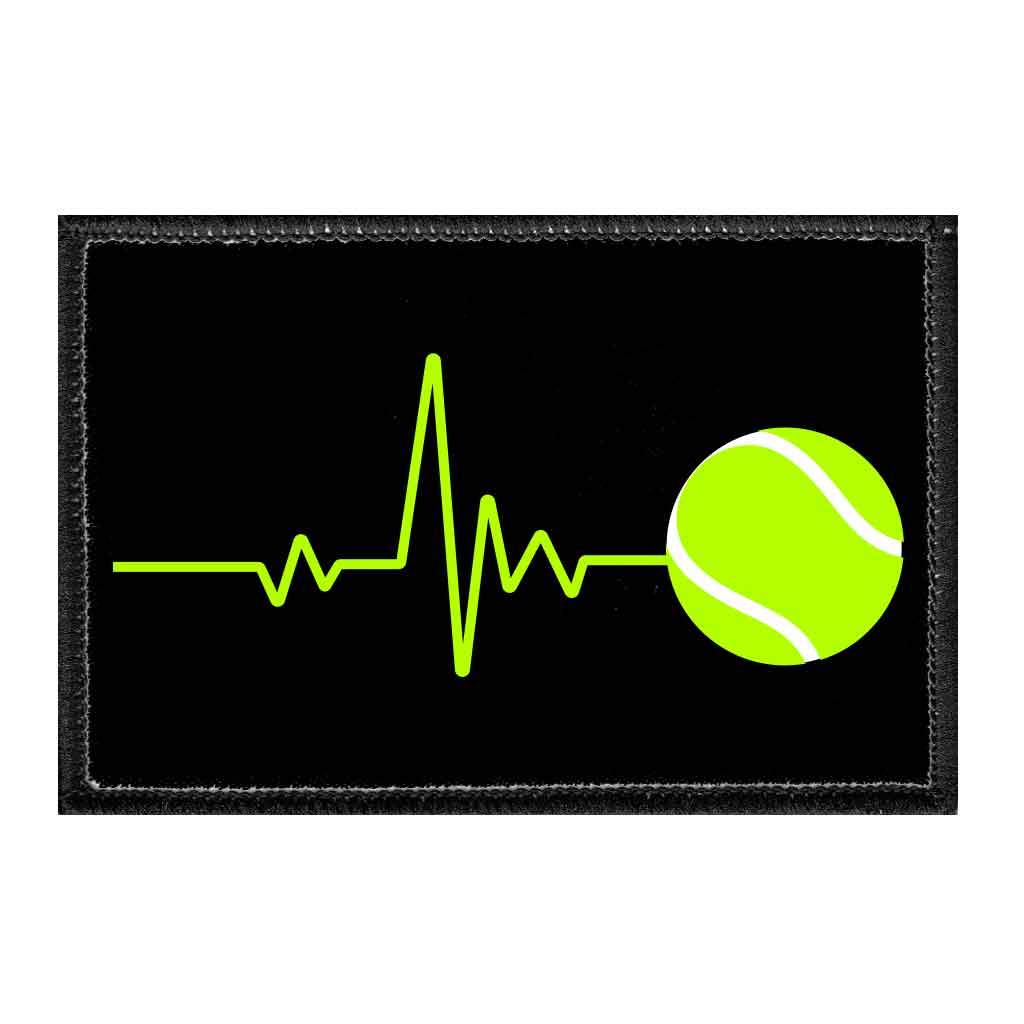 Tennis Heartbeat - Removable Patch - Pull Patch - Removable Patches For Authentic Flexfit and Snapback Hats