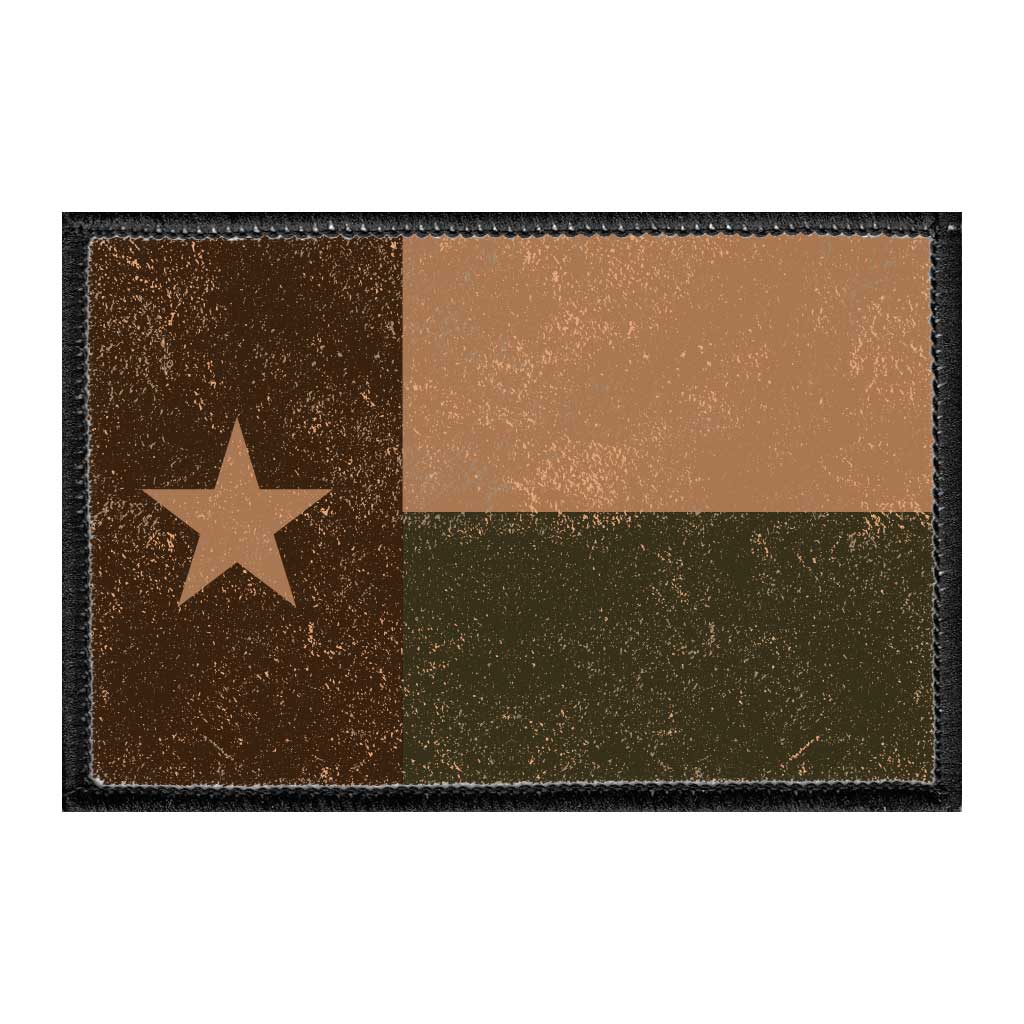 Texas State Flag - Multi-Tan - Distressed - Removable Patch - Pull Patch - Removable Patches For Authentic Flexfit and Snapback Hats