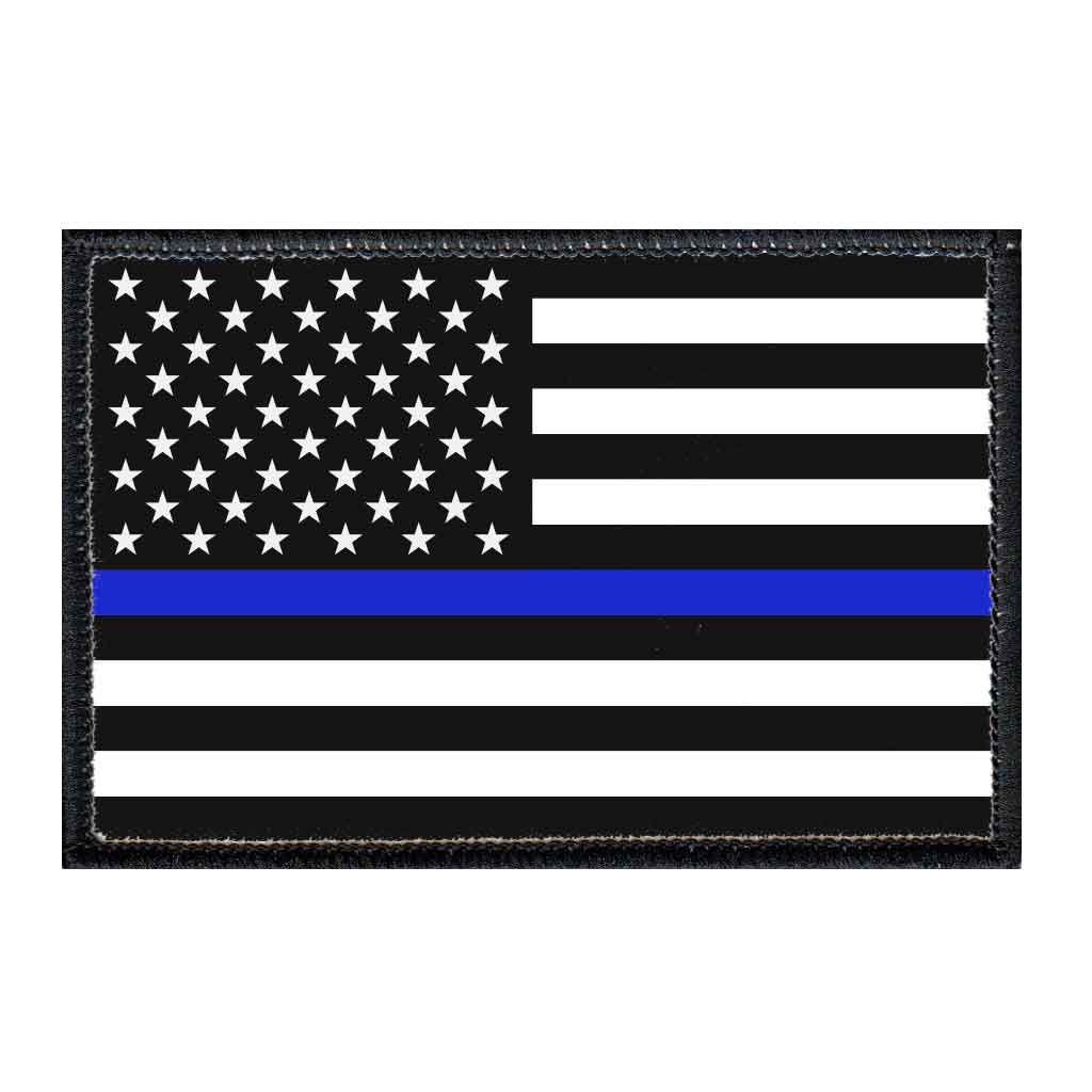 Thin Blue Line - Removable Patch - Pull Patch - Removable Patches For Authentic Flexfit and Snapback Hats