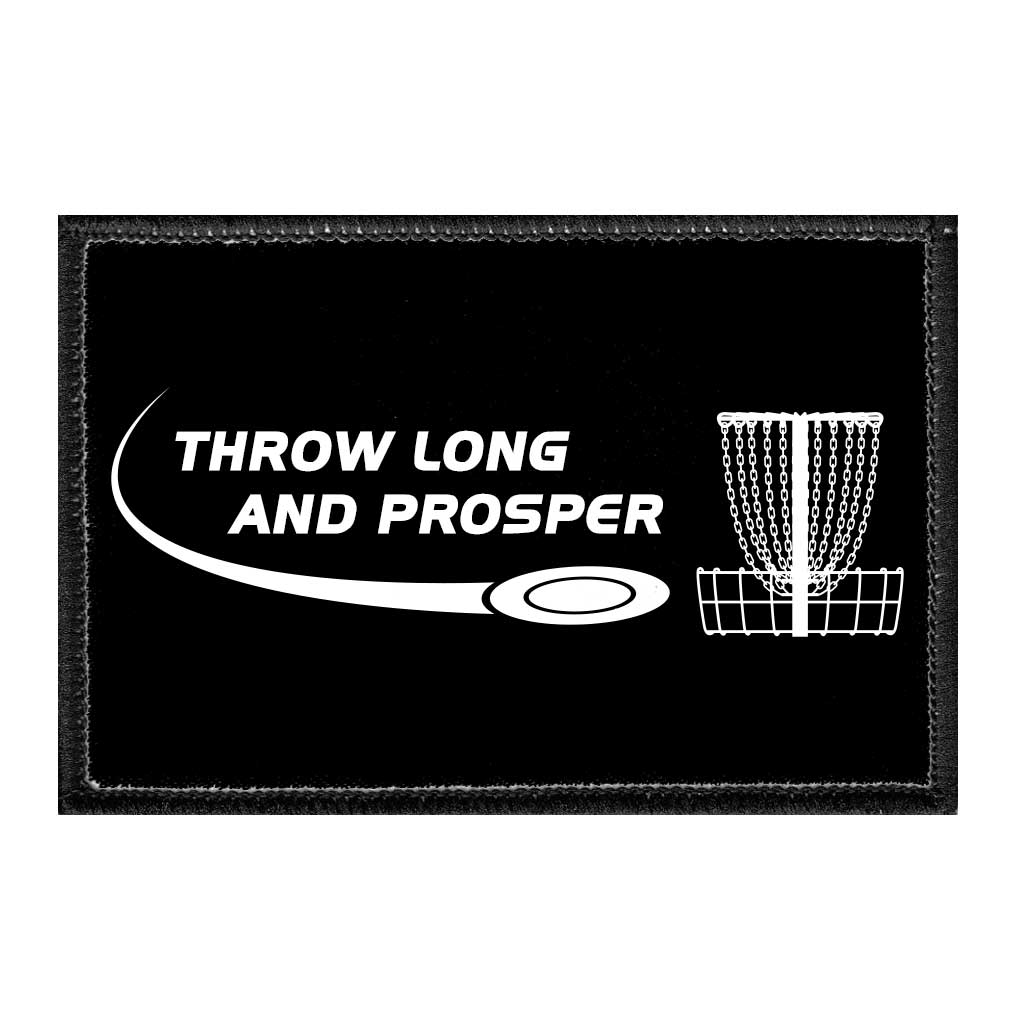 Throw Long And Prosper - Disc Golf - Removable Patch - Pull Patch - Removable Patches For Authentic Flexfit and Snapback Hats