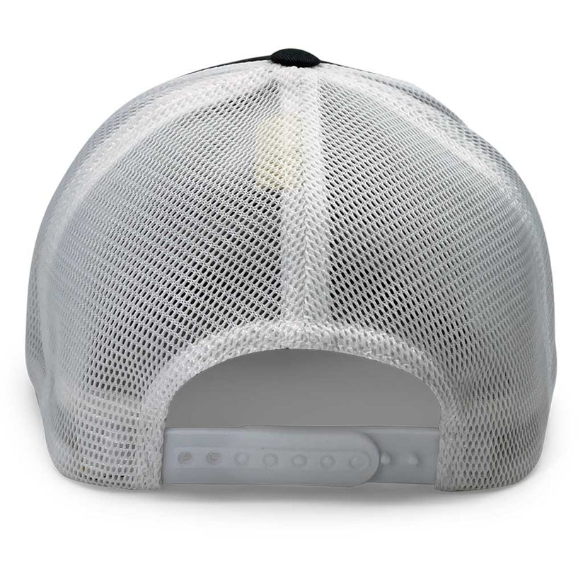 Trucker Curved Bill - 2-Tone - - White Flexfit Snapback + Charcoal and