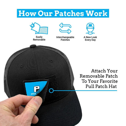 Flexfit Snapback Pull Patch Hat - Trucker by + Black Bill Curved -