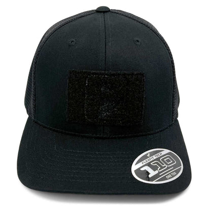 Trucker Curved Bill - Patch Flexfit + Snapback Hat Black - by Pull