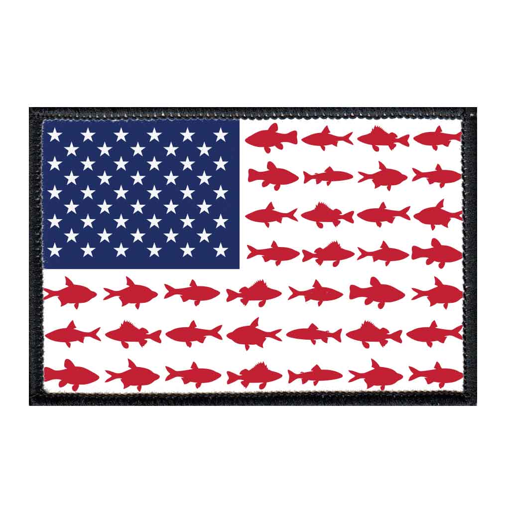 US Flag - Fish - Removable Patch