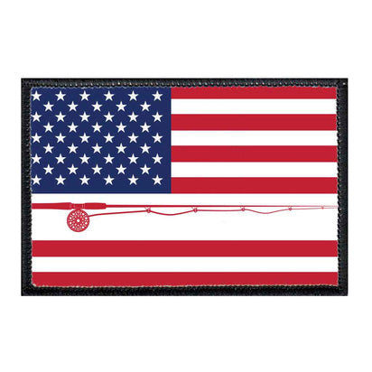 US Flag - Fly Fishing - Color - Removable Patch - Pull Patch - Removable Patches For Authentic Flexfit and Snapback Hats