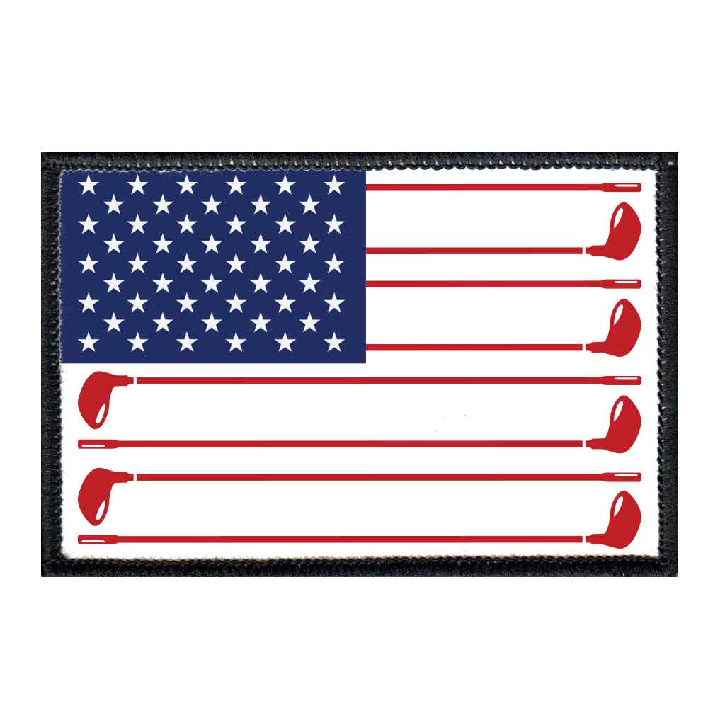 US Flag - Golf - Removable Patch - Pull Patch - Removable Patches For Authentic Flexfit and Snapback Hats