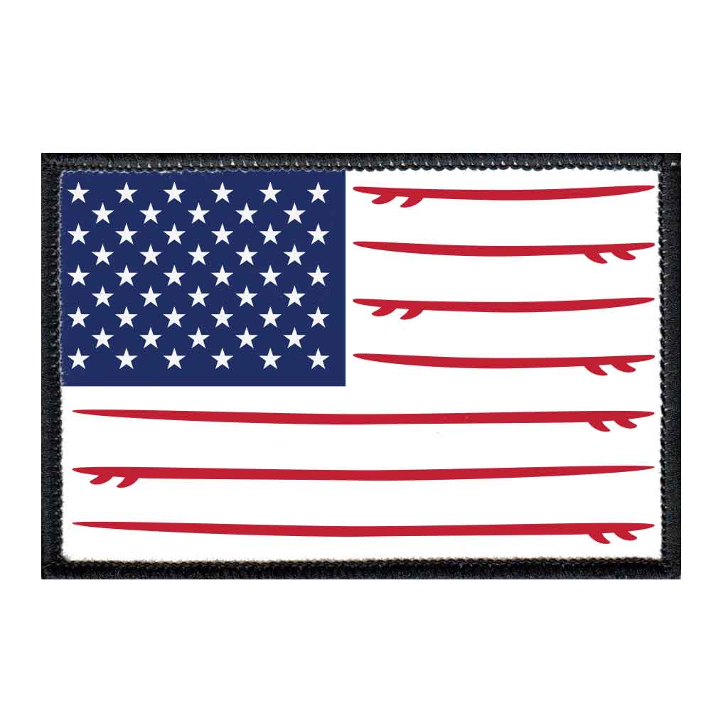 US Flag - Surfboards - Color - Removable Patch - Pull Patch - Removable Patches For Authentic Flexfit and Snapback Hats