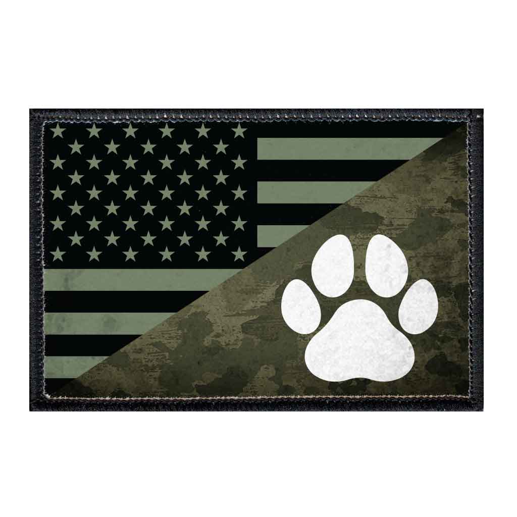 US Paw Flag - Camo - Removable Patch - Pull Patch - Removable Patches For Authentic Flexfit and Snapback Hats