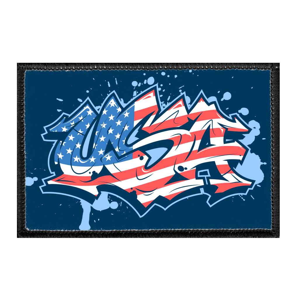 USA - Graffiti - Patch - Pull Patch - Removable Patches For Authentic Flexfit and Snapback Hats