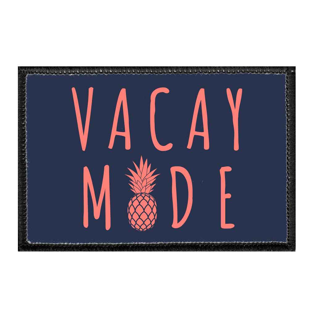 Vacay Mode - Pineapple - Dark Blue - Removable Patch - Pull Patch - Removable Patches For Authentic Flexfit and Snapback Hats