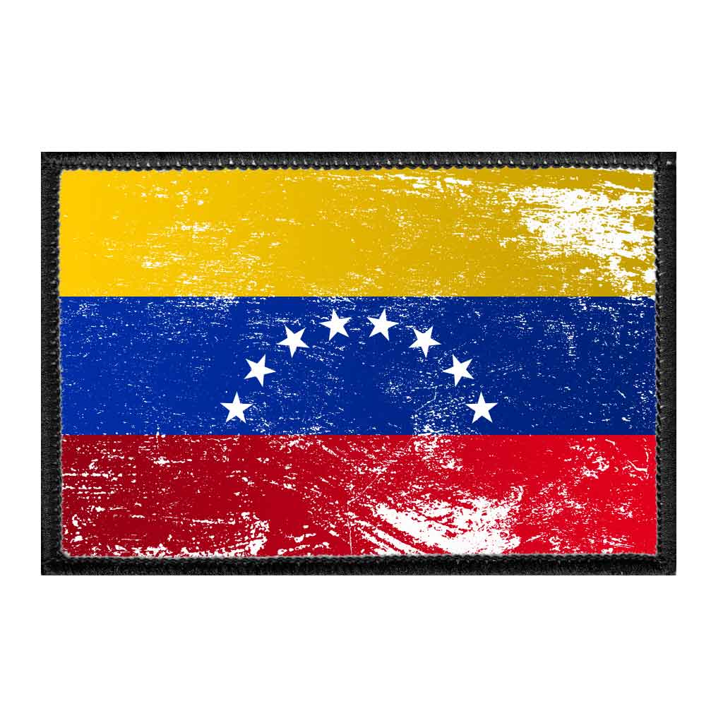 Venezuela Flag - Color - Distressed - Removable Patch - Pull Patch - Removable Patches For Authentic Flexfit and Snapback Hats