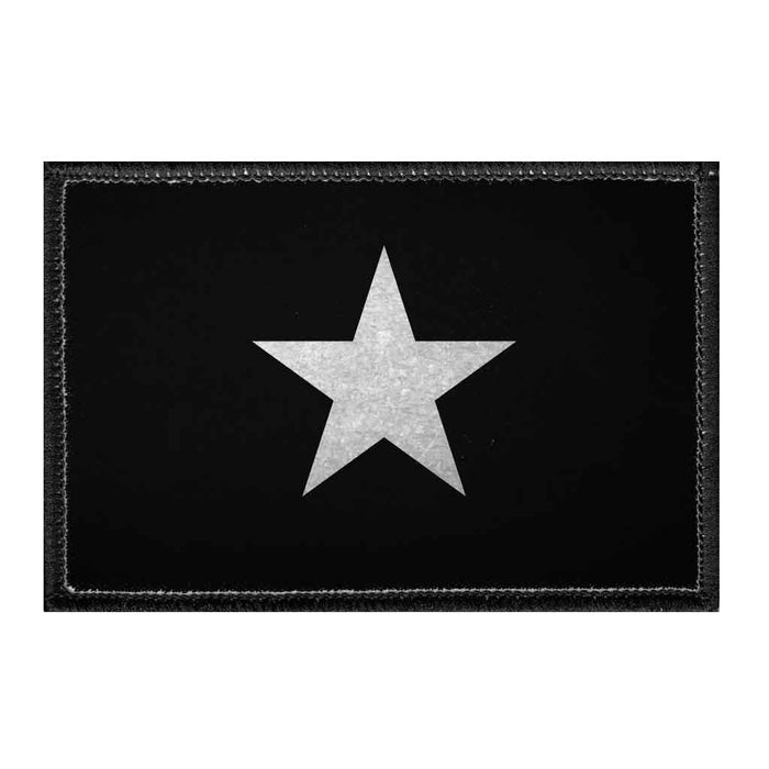 Vietnam Flag - Black and White - Distressed - Removable Patch - Pull Patch - Removable Patches For Authentic Flexfit and Snapback Hats