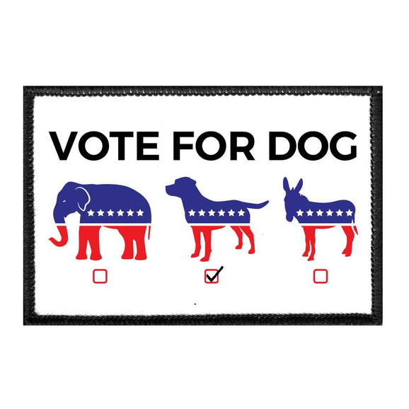 Vote For Dog - Removable Patch - Pull Patch - Removable Patches For Authentic Flexfit and Snapback Hats