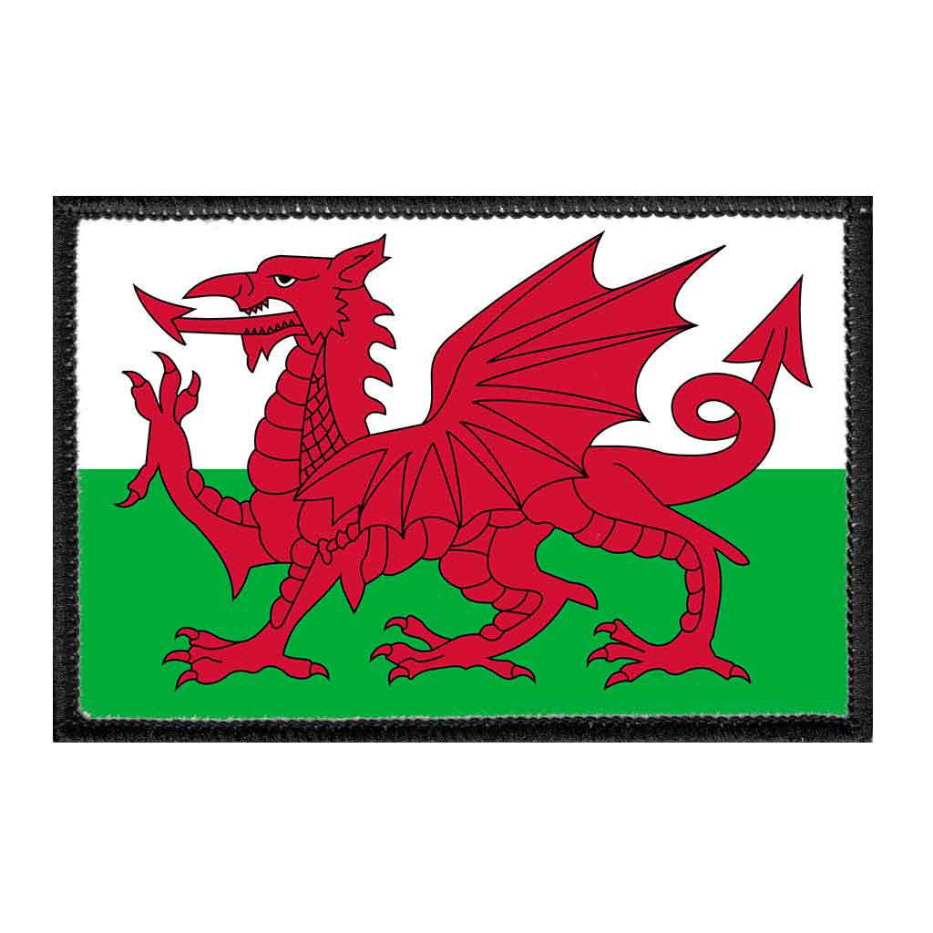 Wales Flag - Color - Removable Patch - Pull Patch - Removable Patches For Authentic Flexfit and Snapback Hats