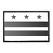 Washington D.C. City Flag - Black and White - Removable Patch - Pull Patch - Removable Patches For Authentic Flexfit and Snapback Hats