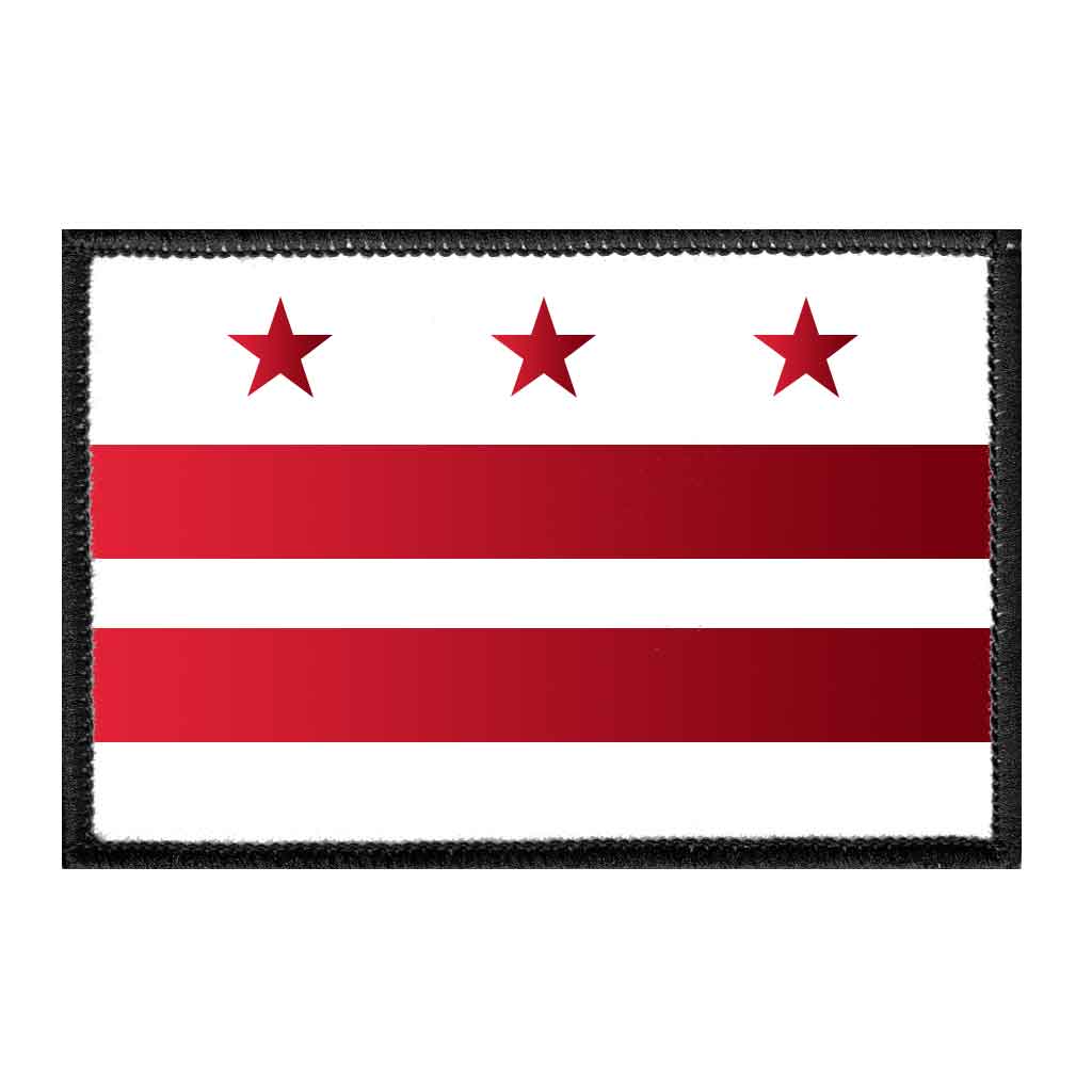 Washington D.C. City Flag - Color - Removable Patch - Pull Patch - Removable Patches For Authentic Flexfit and Snapback Hats