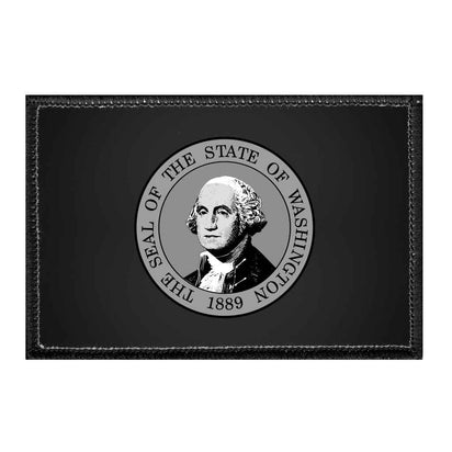 Washington State Flag - Black and White - Removable Patch - Pull Patch - Removable Patches For Authentic Flexfit and Snapback Hats
