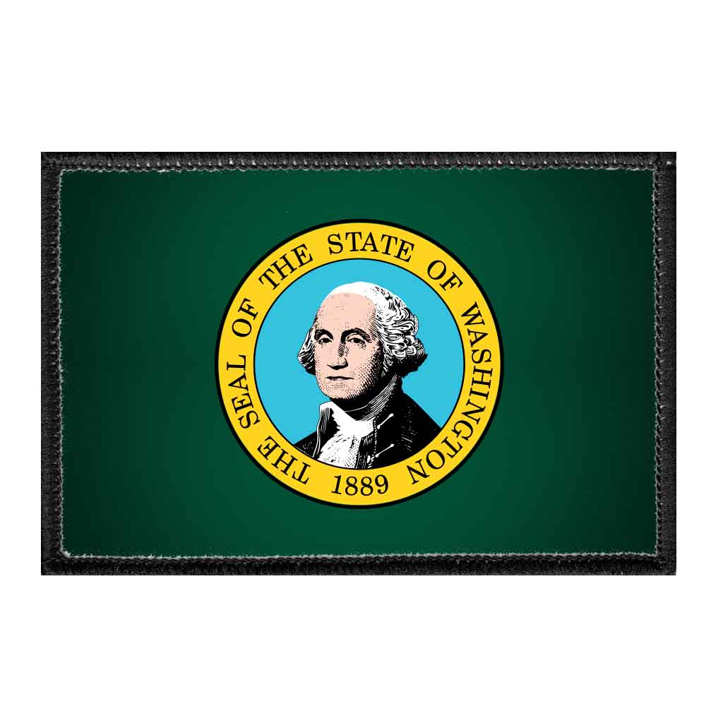 Washington State Flag - Color - Removable Patch - Pull Patch - Removable Patches For Authentic Flexfit and Snapback Hats