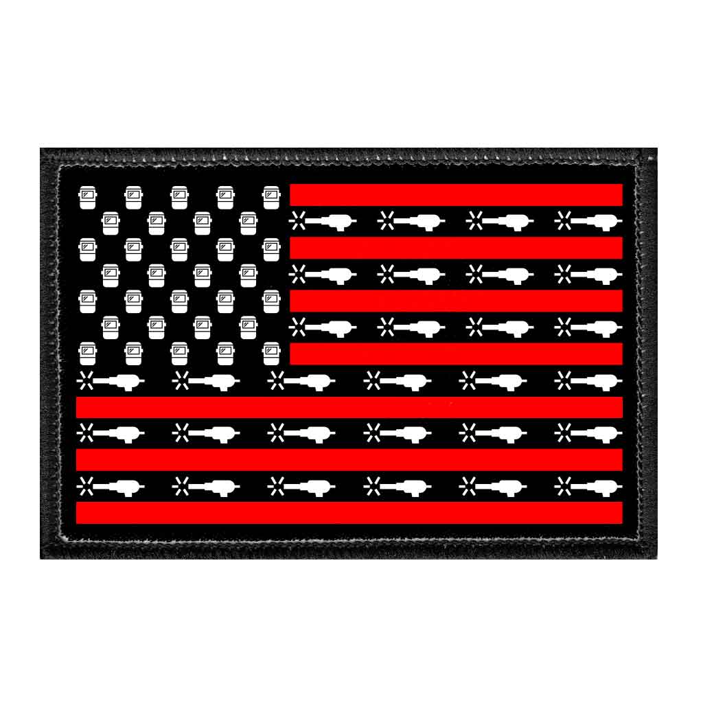 Welder - US Flag - Removable Patch - Pull Patch - Removable Patches For Authentic Flexfit and Snapback Hats