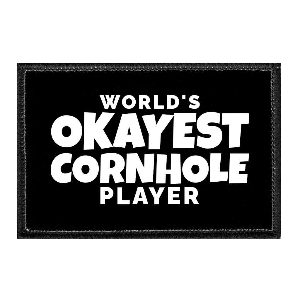World's Okayest Cornhole Player - Removable Patch - Pull Patch - Removable Patches For Authentic Flexfit and Snapback Hats