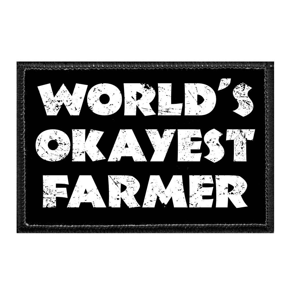 World's Okayest Farmer - Removable Patch - Pull Patch - Removable Patches For Authentic Flexfit and Snapback Hats