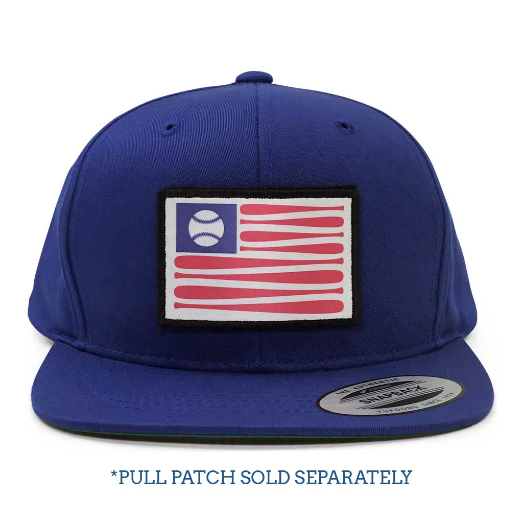 Youth Pro-Style Twill Pull Patch Hat By Snapback - Royal Blue - Pull Patch - Removable Patches For Authentic Flexfit and Snapback Hats